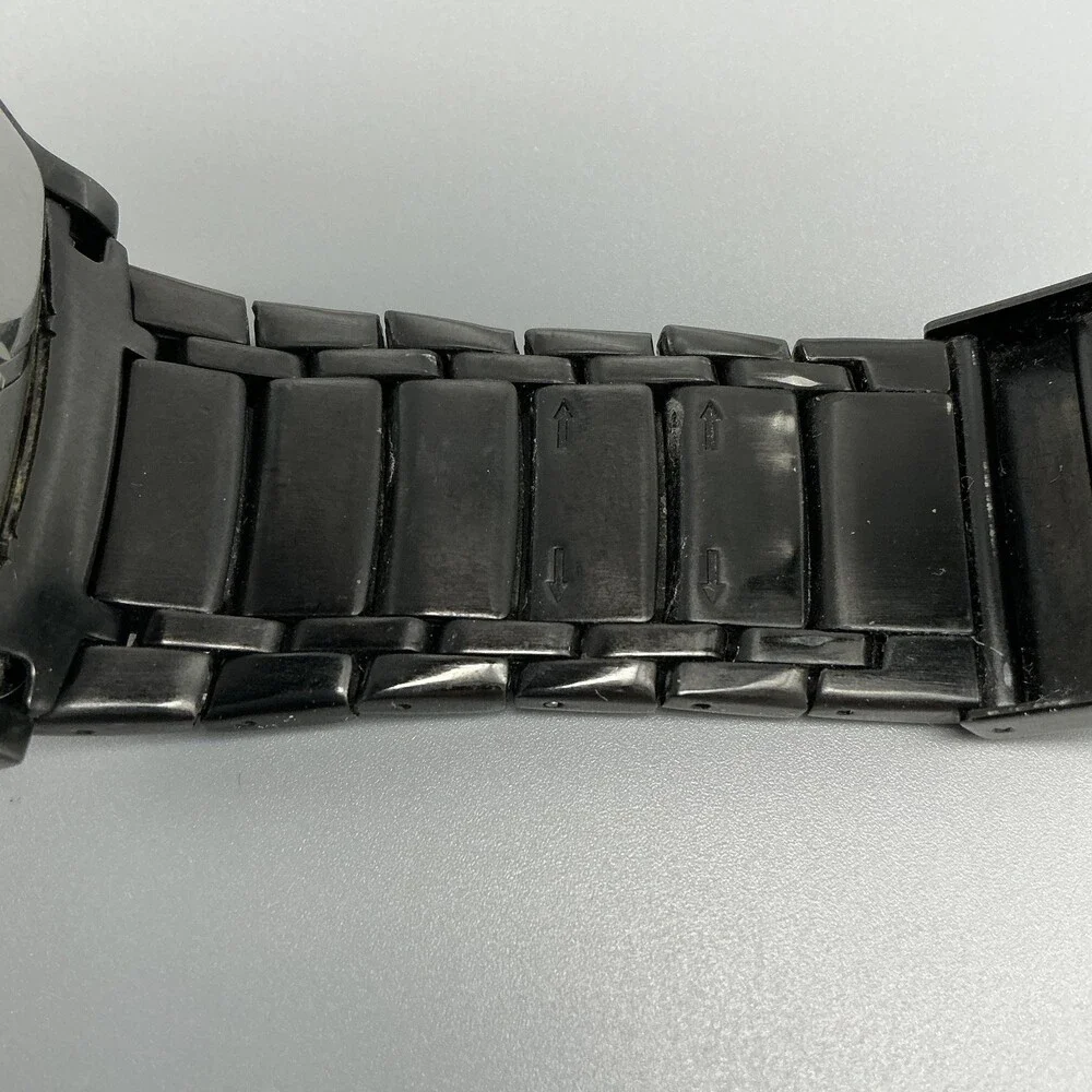 Fossil FS4159 Mens Watch 35mm Black Stainless Bracelet New Battery 6.5